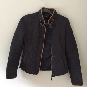 Zara - Fall, Navy, Quilted Jacket